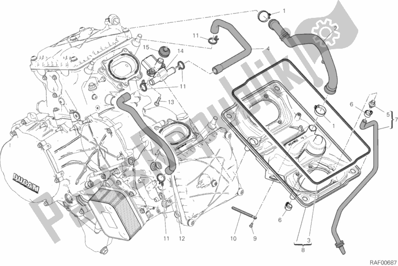 Todas as partes de Entrada De Ar - Respirador De óleo do Ducati Superbike Panigale V2 USA 955 2020